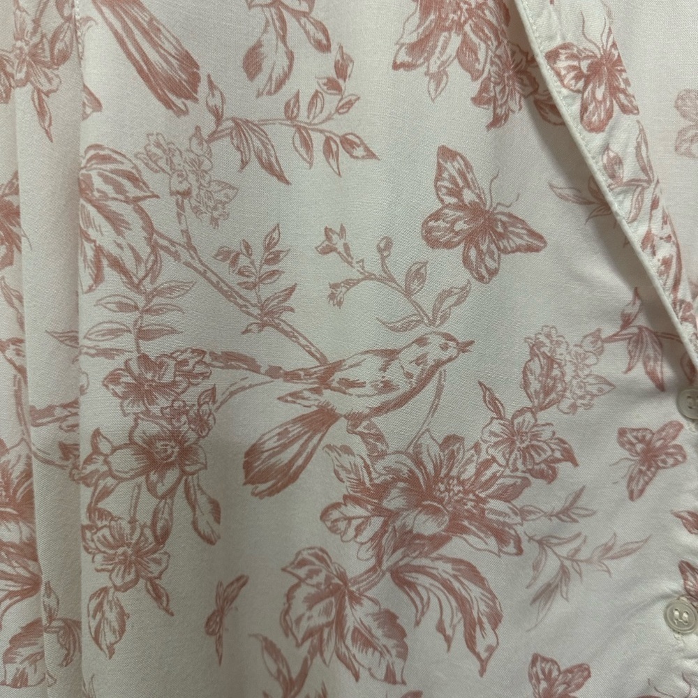 Topshop Bird Printed Pajama Top Sz 6 - Picture 4 of 8